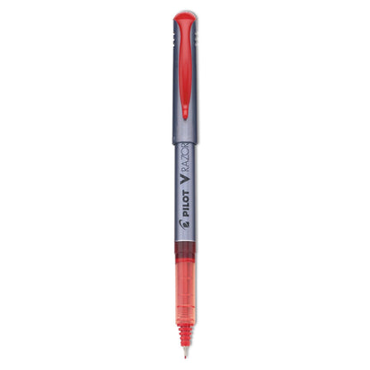 Pilot V Razor Point Liquid Ink Porous Point Pen, Stick, Extra-Fine 0.5 mm, Red Ink, Gray Barrel, Dozen