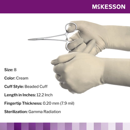 McKesson Perry® Polychloroprene Surgical Glove, Size 8, Cream 20-2680N
