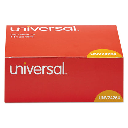 Universal Golf and Pew Pencil, HB (#2), Black Lead, Yellow Barrel, 144/Box