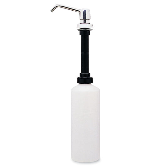 Bobrick Contura Lavatory-Mounted Soap Dispenser, 34 oz, 3.31 x 4 x 17.63, Chrome/Stainless Steel