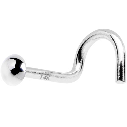 Solid 14K White Gold DOME Nose Ring