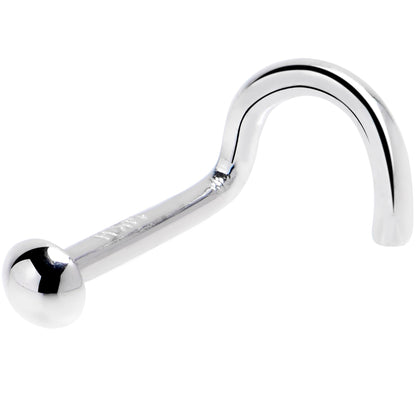 Solid 14K White Gold DOME Nose Ring