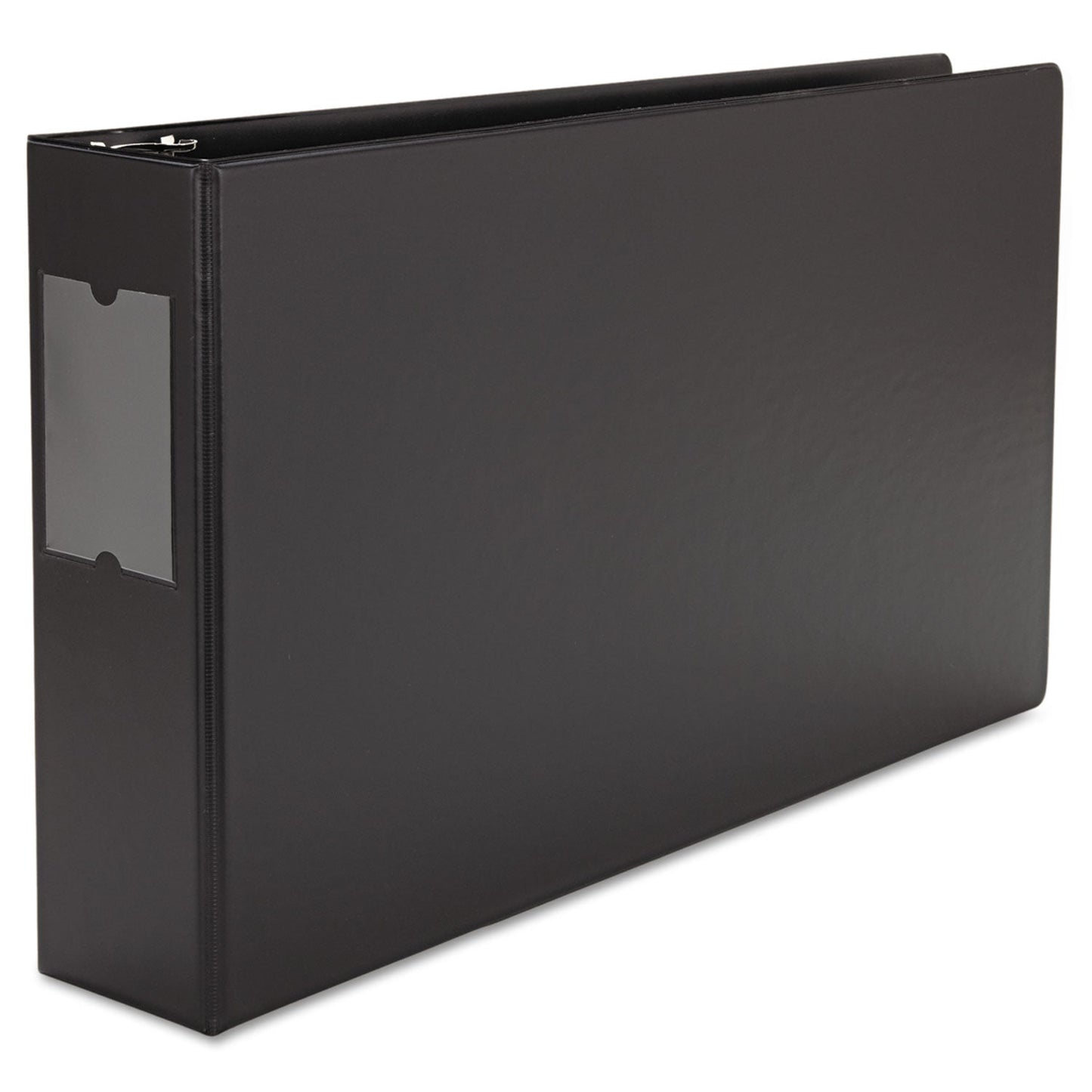 Universal Ledger-Size Round Ring Binder with Label Holder, 3 Rings, 3" Capacity, 11 x 17, Black