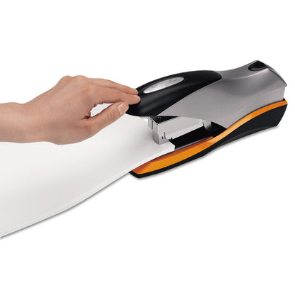 Swingline Optima 70 Desktop Stapler, 70-Sheet Capacity, Silver/Black/Orange