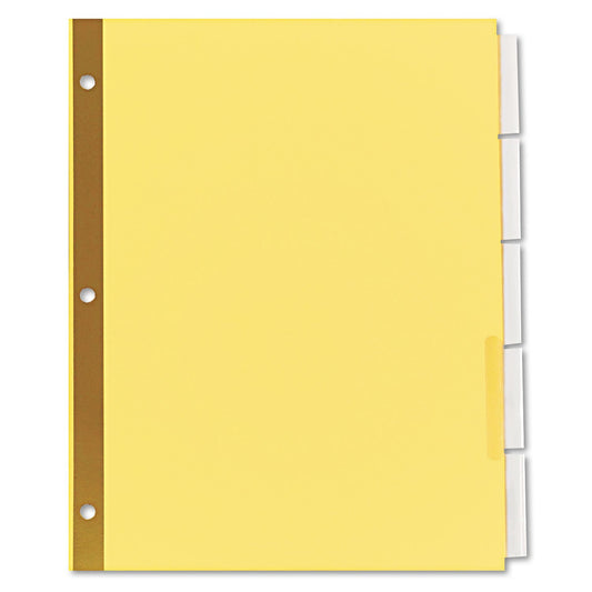 Universal Deluxe Extended Insertable Tab Indexes, 5-Tab, 11 x 8.5, Buff, Clear Tabs, 6 Sets