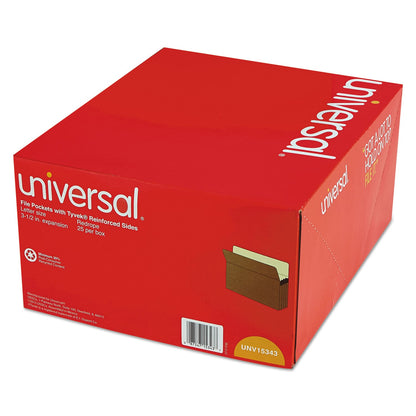 Universal Redrope Expanding File Pockets, 3.5" Expansion, Letter Size, Redrope, 25/Box