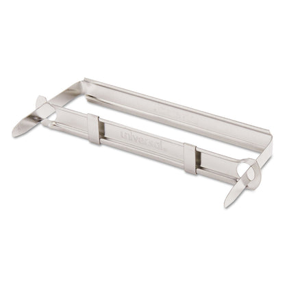 Universal Two-Piece Two-Prong Paper Fastener Base and Compressor Sets, 1" Capacity, 2.75" Center to Center, Silver, 50/Box