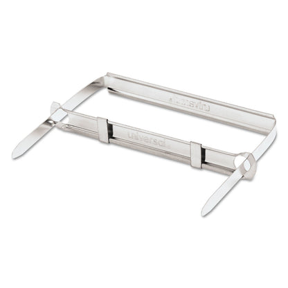 Universal Two-Piece Two-Prong Paper Fastener Base and Compressor Sets, 2" Capacity, 2.75" Center to Center, Silver, 50/Box