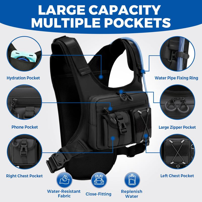 Running Bag Hydration Vest Cycling Hydration Backpack 5L for Women and Men Lightweight Hydration Pack with 2.0L Water Bladder Adjustable Straps for Marathon Trail Race Jogging Hiking and Climbing