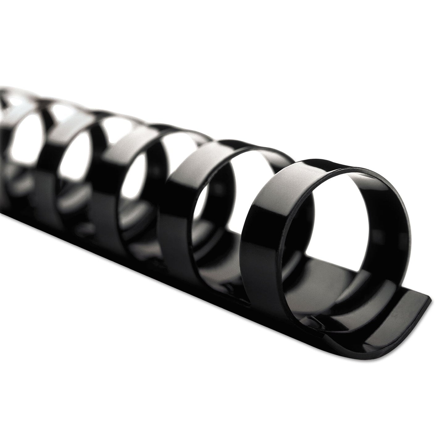 GBC CombBind Standard Spines, 1 1/2" Diameter, 330 Sheet Capacity, Black, 100/Box