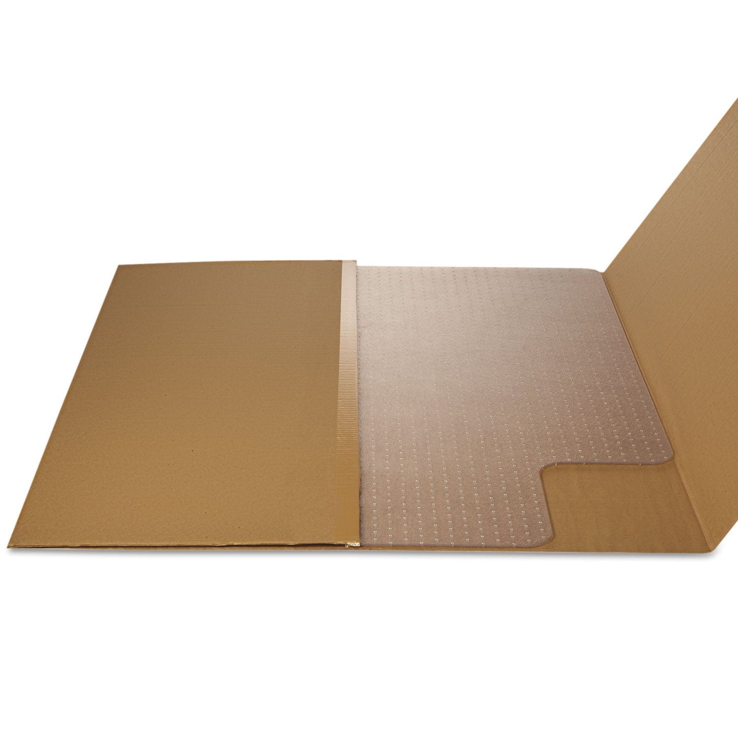 deflecto EconoMat Occasional Use Chair Mat, Low Pile Carpet, Flat, 36 x 48, Lipped, Clear