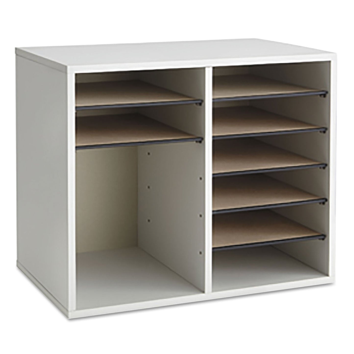Safco Fiberboard Literature Sorter, 12 Compartments, 19.63 x 11.88 x 16.13, Gray