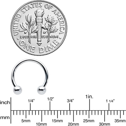 16G STEEL HORSE SHOE Circular Barbell 3/8 3mm