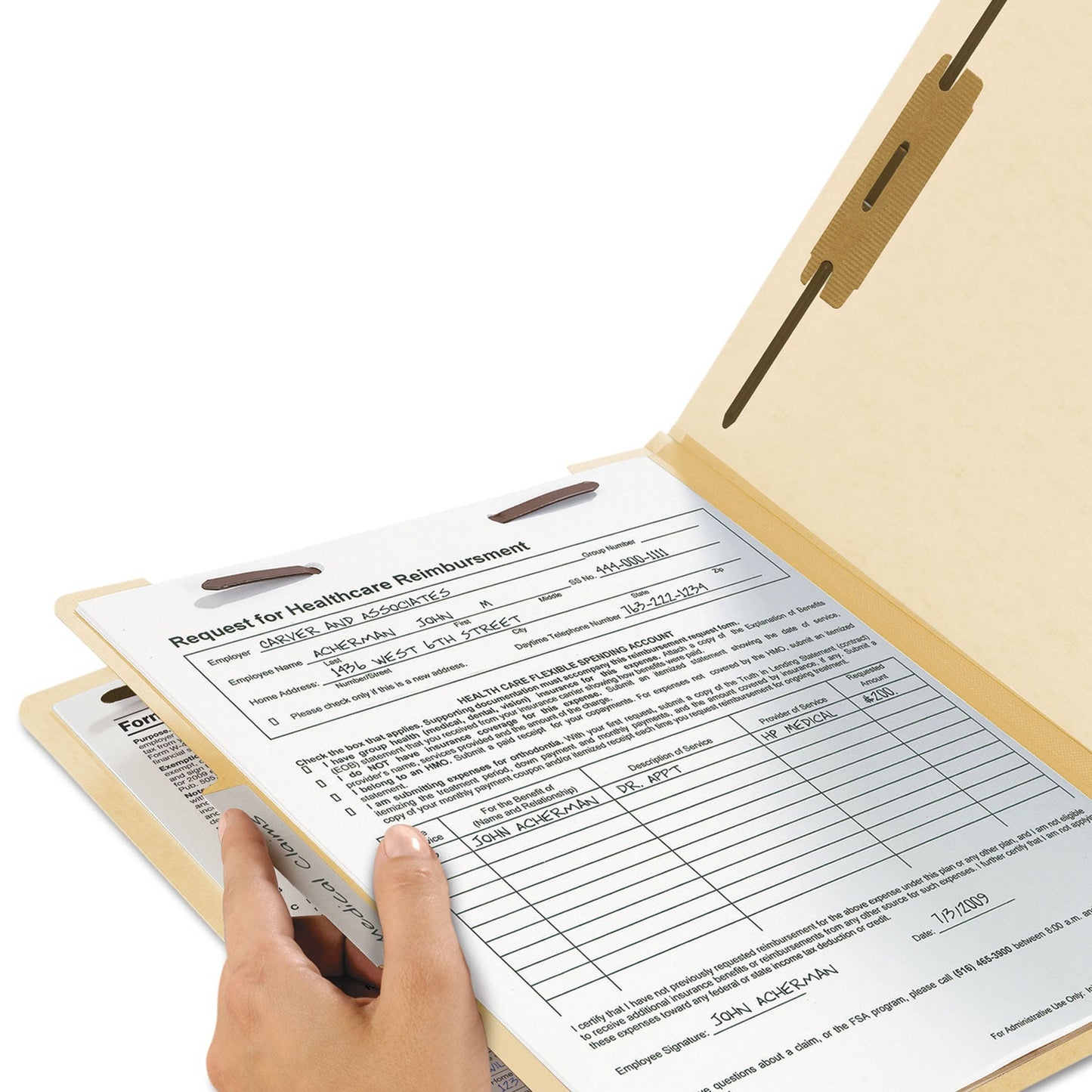 Smead Manila Four- and Six-Section Top Tab Classification Folders, 1 Divider, Legal Size, Manila, 10/Box