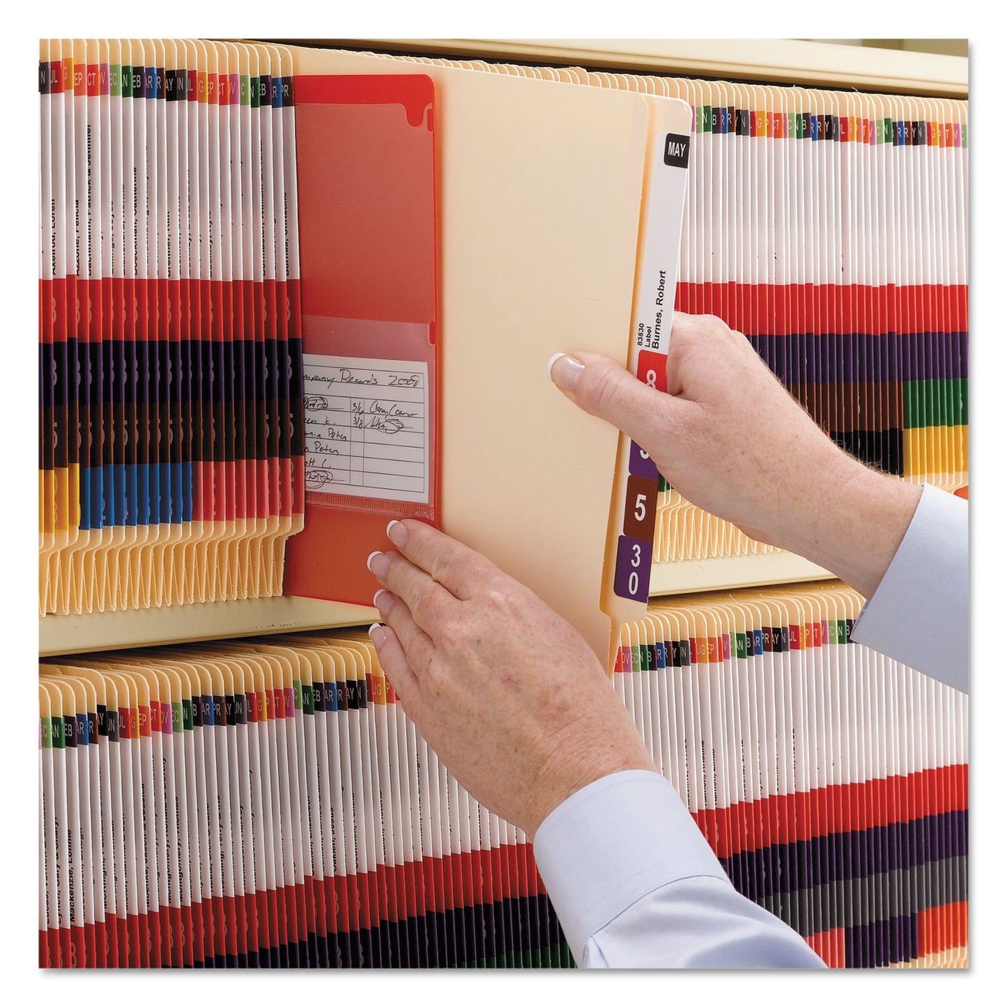 Smead Manila End Tab Classification Folders, 2 Dividers, Letter Size, Manila, 10/Box