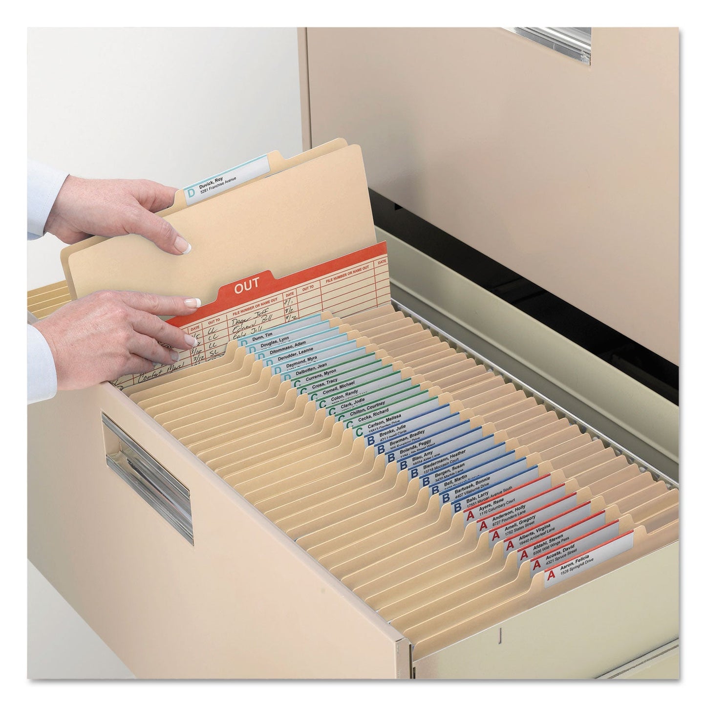 Smead Manila Four- and Six-Section Top Tab Classification Folders, 1 Divider, Legal Size, Manila, 10/Box