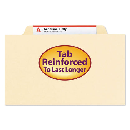 Smead Manila Four- and Six-Section Top Tab Classification Folders, 1 Divider, Letter Size, Manila, 10/Box