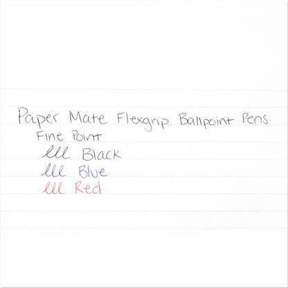 Paper Mate FlexGrip Ultra Ballpoint Pen, Stick, Fine 0.8 mm, Blue Ink, Blue Barrel, Dozen