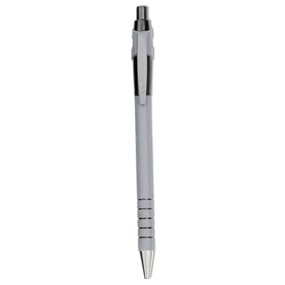 Paper Mate FlexGrip Ultra Ballpoint Pen, Retractable, Medium 1 mm, Black Ink, Black/Gray Barrel, Dozen