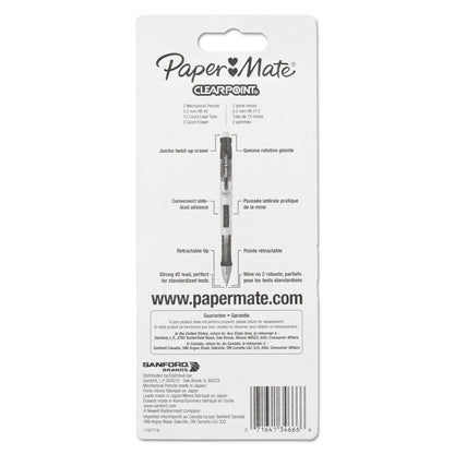 Paper Mate Clear Point Mechanical Pencil, 0.5 mm, HB (#2.5), Black Lead, Randomly Assorted Barrel Colors, 2/Pack