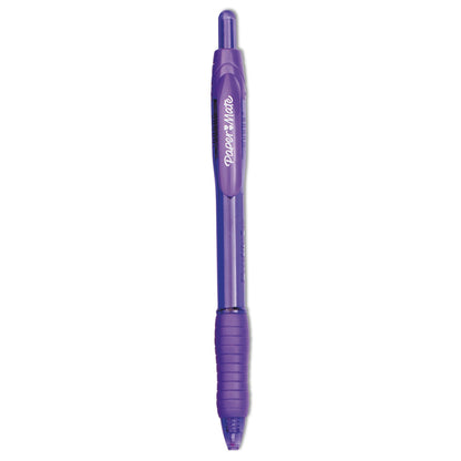 Paper Mate Profile Ballpoint Pen, Retractable, Bold 1.4 mm, Purple Ink, Purple Barrel, Dozen