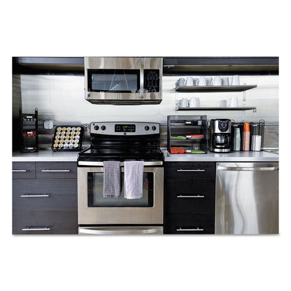 Safco Onyx Breakroom Organizers, 3 Compartments,14.63 x 11.75 x 15, Steel Mesh, Black