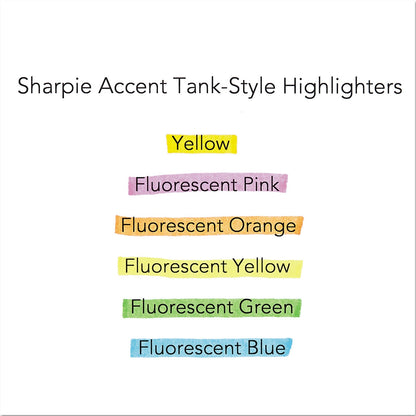 Sharpie Tank Style Highlighters, Orange Ink, Chisel Tip, Orange Barrel, Dozen