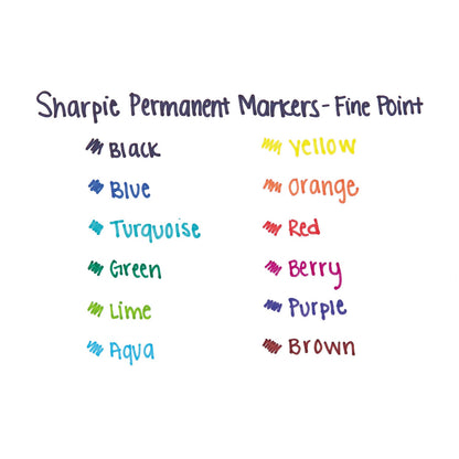 Sharpie Fine Tip Permanent Marker, Fine Bullet Tip, Orange, Dozen