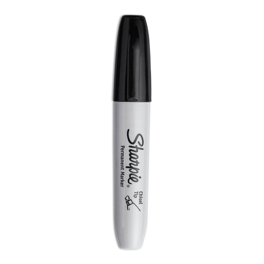 Sharpie Chisel Tip Permanent Marker, Medium Chisel Tip, Black, 4/Pack