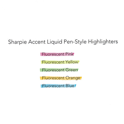 Sharpie Liquid Pen Style Highlighters, Fluorescent Yellow Ink, Chisel Tip, Yellow/Black/Clear Barrel, Dozen