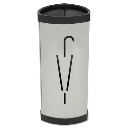 Alba Triangular Umbrella Stand, Steel, 10.25w x 10.25d x 23.67h, Silver/Black