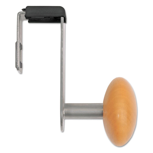 Alba Cubicle Garment Peg, 1 Hook, 1 1/5 x 1 3/8 x 4 3/10, Metallic Gray