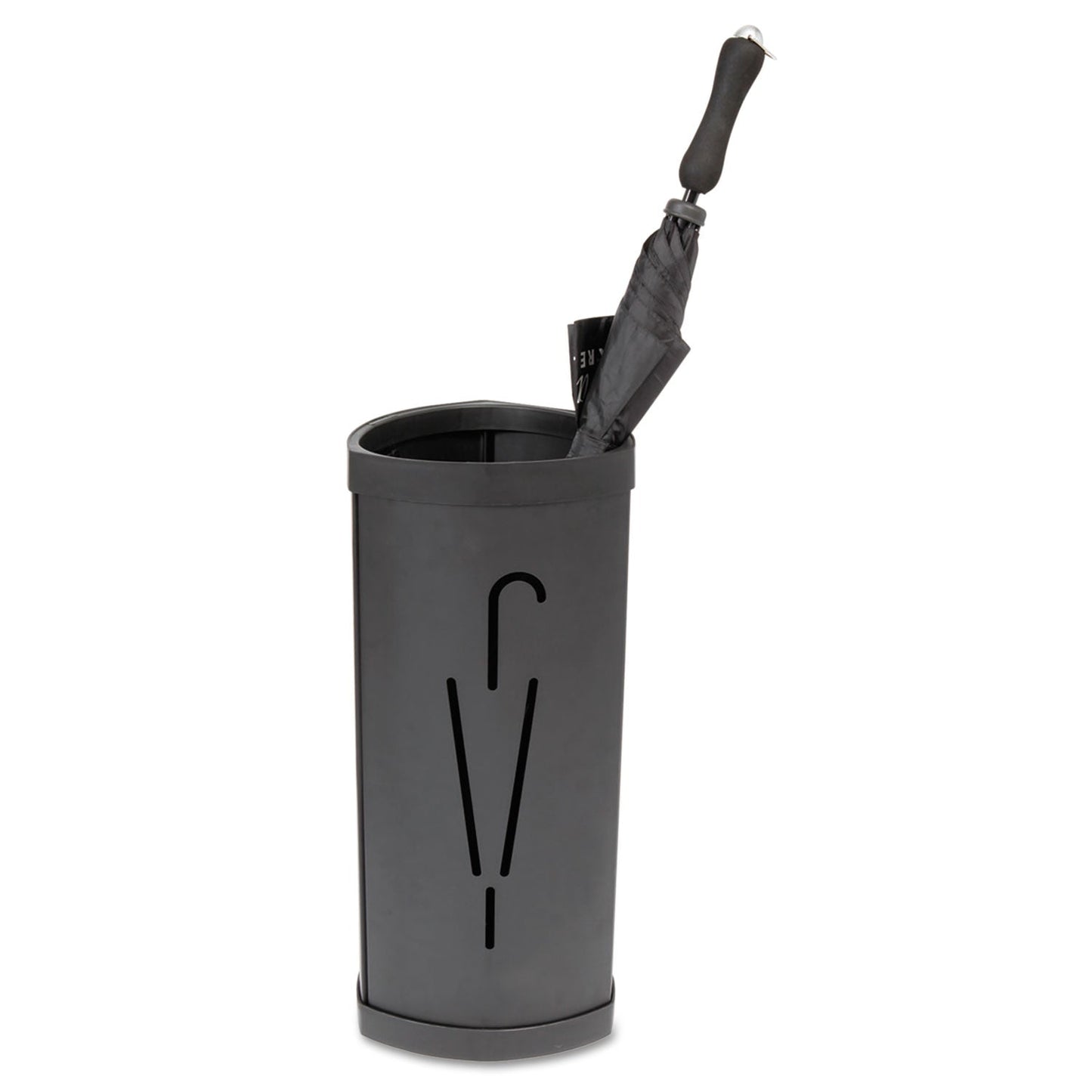Alba Triangular Umbrella Stand, Steel/Plastic, 10.25w x 10.25d x 23.67h, Black