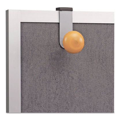 Alba Cubicle Garment Peg, 1 Hook, 1 1/5 x 1 3/8 x 4 3/10, Metallic Gray