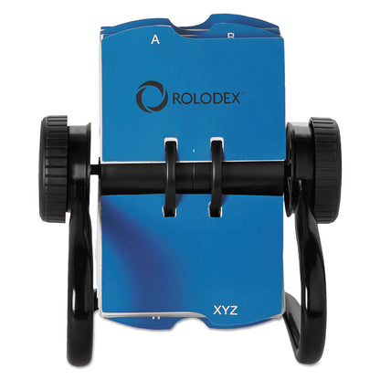 Rolodex Open Rotary Business Card File with 24 Guides, Holds 400 2.63 x 4 Cards, 6.5 x 5.61 x 5.08, Metal, Black