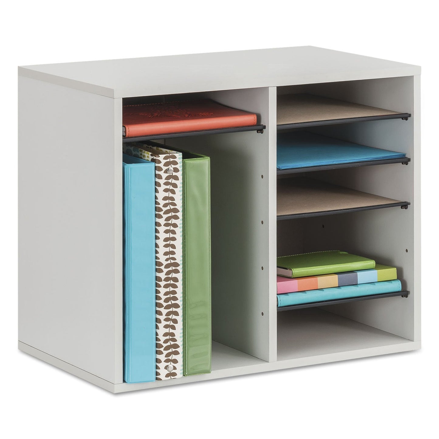 Safco Fiberboard Literature Sorter, 12 Compartments, 19.63 x 11.88 x 16.13, Gray