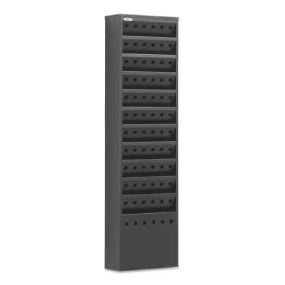 Safco Steel Magazine Rack, 11 Compartments, 10w x 4d x 36.25h, Black