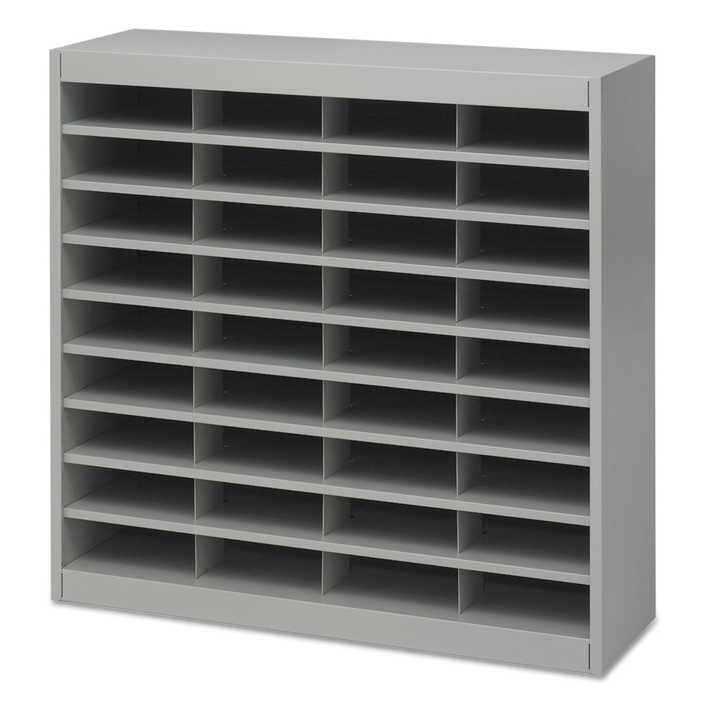 Safco Steel/Fiberboard E-Z Stor Sorter, 36 Compartments, 37.5 x 12.75 x 36.5, Gray