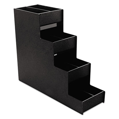 Vertiflex Narrow Condiment Organizer, 8 Compartments, 6 x 19 x 15.88, Black