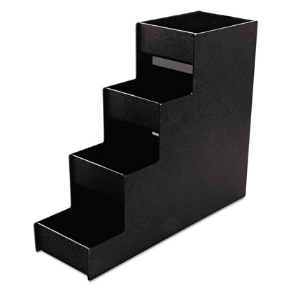 Vertiflex Narrow Condiment Organizer, 8 Compartments, 6 x 19 x 15.88, Black