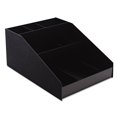 Vertiflex Horizontal Condiment Organizer, 9 Compartments, 12 x 16 x 7.5, Black