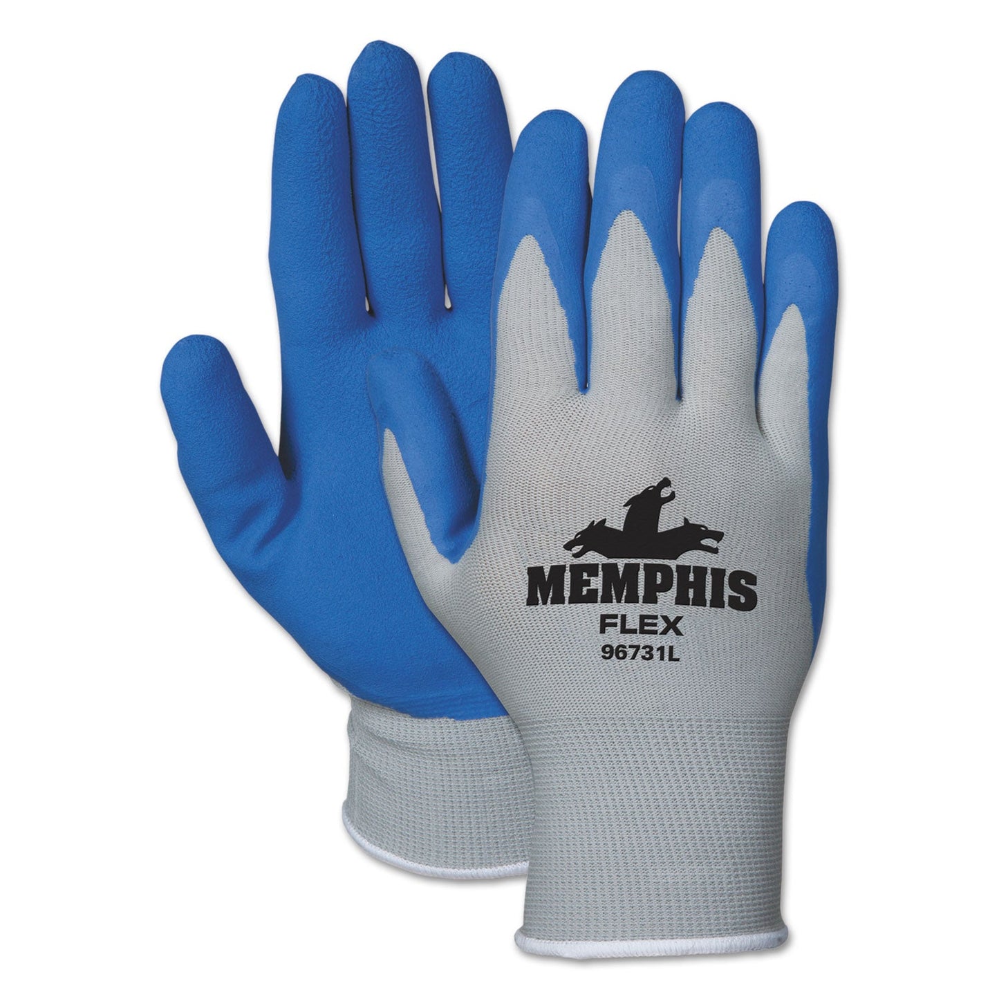 MCR Memphis Flex Seamless Nylon Knit Gloves, Small, Blue/Gray, Dozen