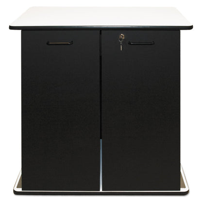 Vertiflex Refreshment Stand, Engineered Wood, 9 Shelves, 29.5" x 21" x 33", White/Black