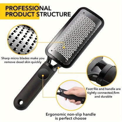4-Piece Stainless Steel Foot File Set – Callus & Dead Skin Remover