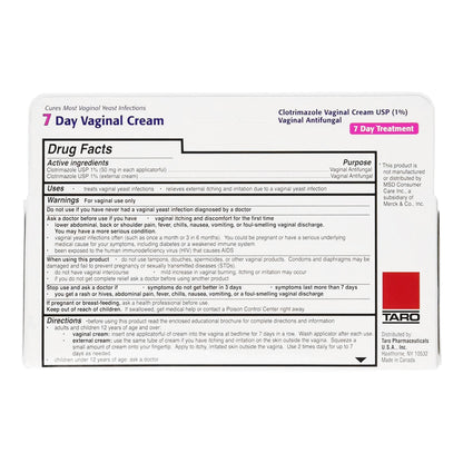 Taro Pharmaceutical Clotrimazole 7 Vaginal Cream 51672200306