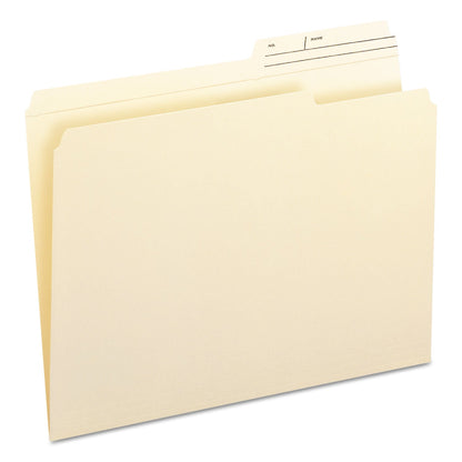Smead Reinforced Guide Height File Folders, 2/5-Cut Printed Tabs: Right Position, Letter Size, 0.75" Expansion, Manila, 100/Box