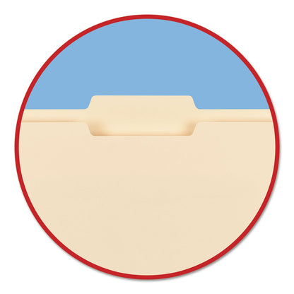 Smead 100% Recycled Manila Top Tab File Folders, 1/3-Cut Tabs: Assorted, Legal Size, 0.75" Expansion, Manila, 100/Box