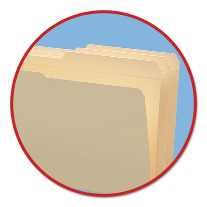 Smead Reinforced Tab Manila File Folders, 1/2-Cut Tabs: Assorted, Legal Size, 0.75" Expansion, 11-pt Manila, 100/Box