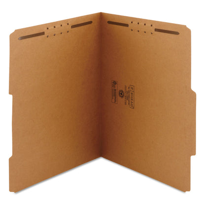 Smead Top Tab Fastener Folders, Guide-Height 2/5-Cut Tabs: Right of Center, 2 Fasteners, Letter Size, 11-pt Kraft Exterior, 50/Box