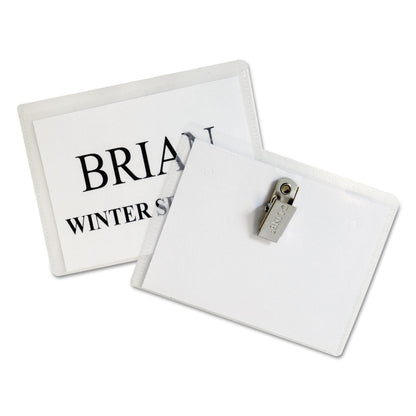 C-Line Name Badge Kits, Top Load, 4 x 3, Clear, 50/Box